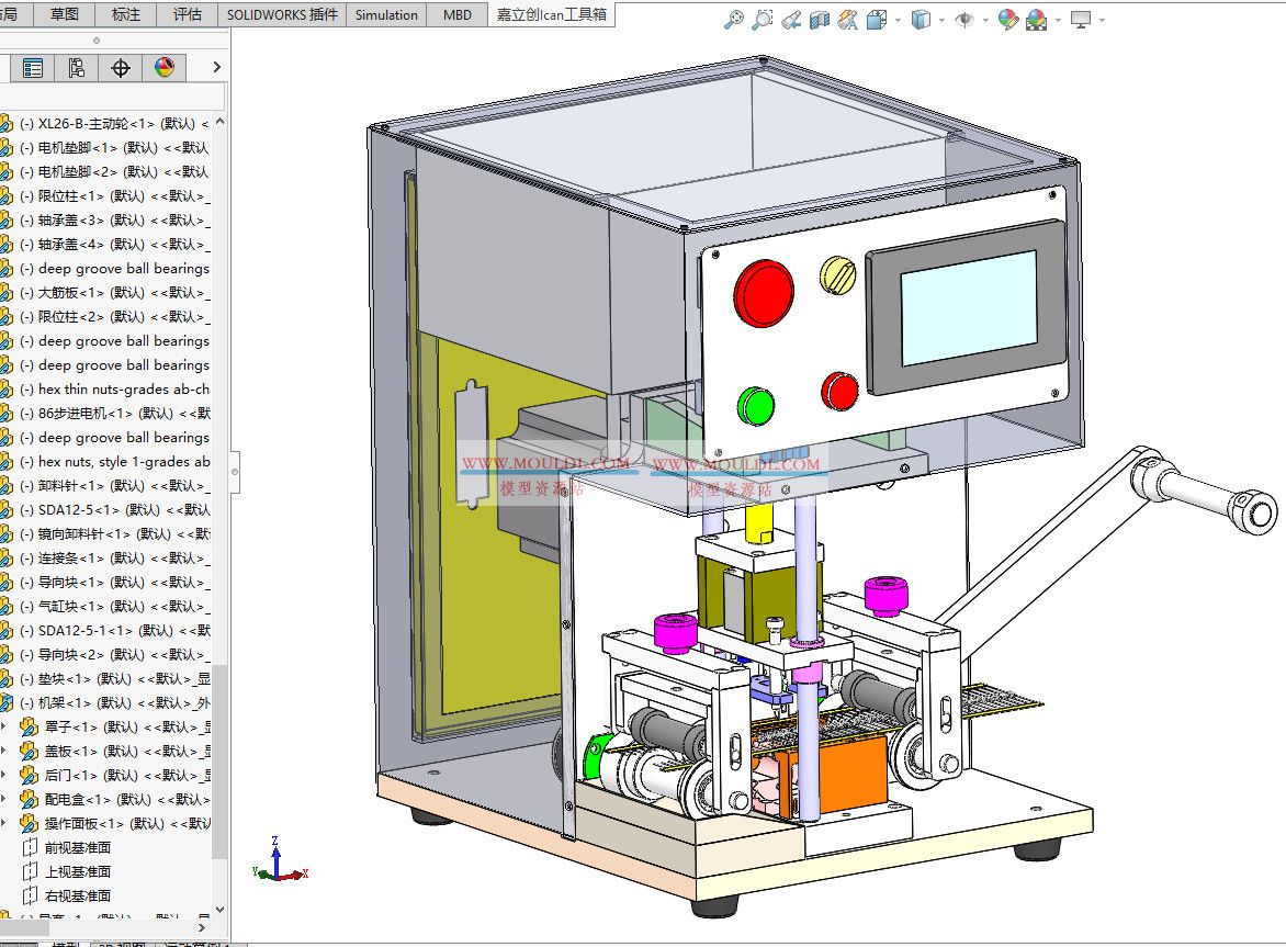 电阻自动折弯脚设备(切20)3D模型下载 | 引脚成型切脚机 SolidWorks图纸 3D模型下载 - MOULDL模型库