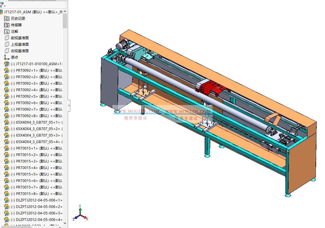 钢管抛光机3D模型下载 | 全自动外圆/内孔抛光设备 SolidWorks图纸 3D模型下载 - MOULDL模型库