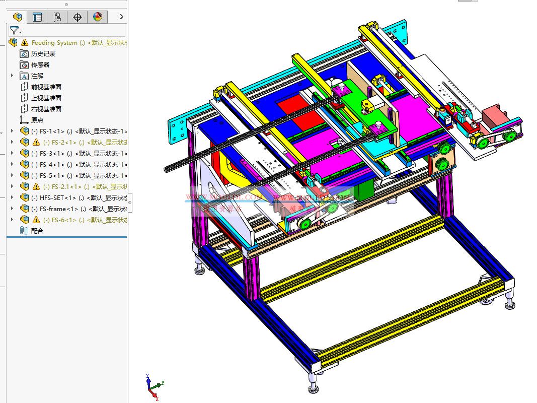 复杂多轴传动机构3D模型下载 | 高集成同步传动系统 SolidWorks图纸 3D模型下载 - MOULDL模型库
