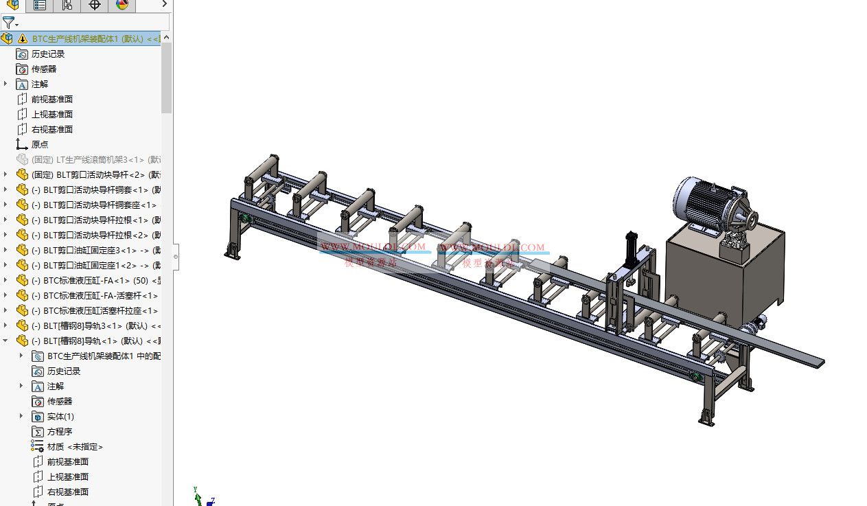 BTC生产线机架3D模型下载 SolidWorks可编辑含模块化框架与安装接口 3D模型下载 - MOULDL模型库