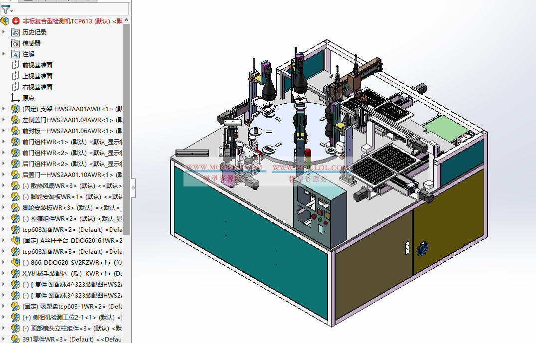 非标复合型CCD视觉检测机TCP613 3D模型, 多功能外观与尺寸视觉检测设备 CAD图纸下载 3D模型下载 - MOULDL模型库