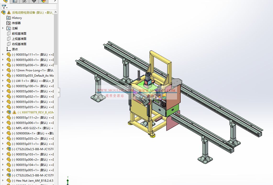 反电动势检测设备3D模型, 电机反电势波形测试机 CAD图纸下载（含拖动+采集系统） 3D模型下载 - MOULDL模型库