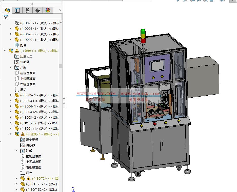 六轴自动装配锁螺丝机3D模型下载 SolidWorks可编辑含多工位转盘与锁付模组 3D模型下载 - MOULDL模型库