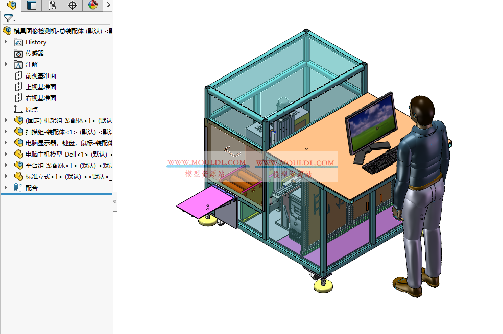 模具图像视觉检测机3D模型, 模具表面缺陷AOI检测设备 CAD图纸下载 3D模型下载 - MOULDL模型库