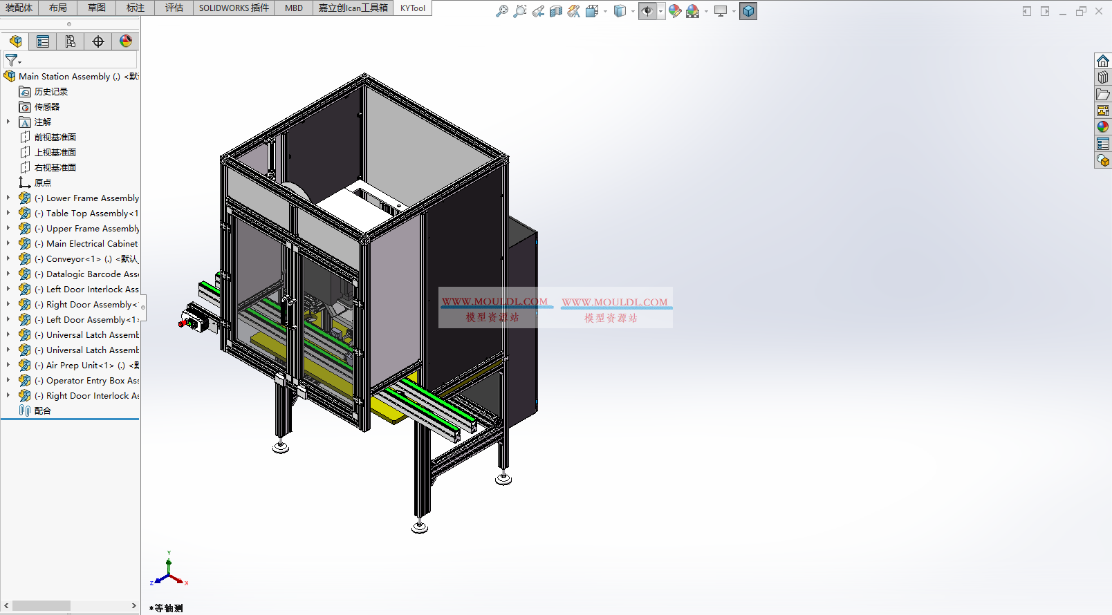 智能视觉检测设备3D模型, 工业CCD外观与尺寸自动检测机 CAD图纸下载 3D模型下载 - MOULDL模型库