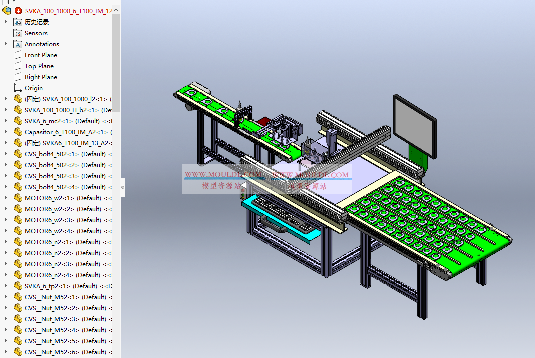 视觉检测机器3D模型, CCD外观与尺寸自动检测设备 CAD图纸下载 3D模型下载 - MOULDL模型库