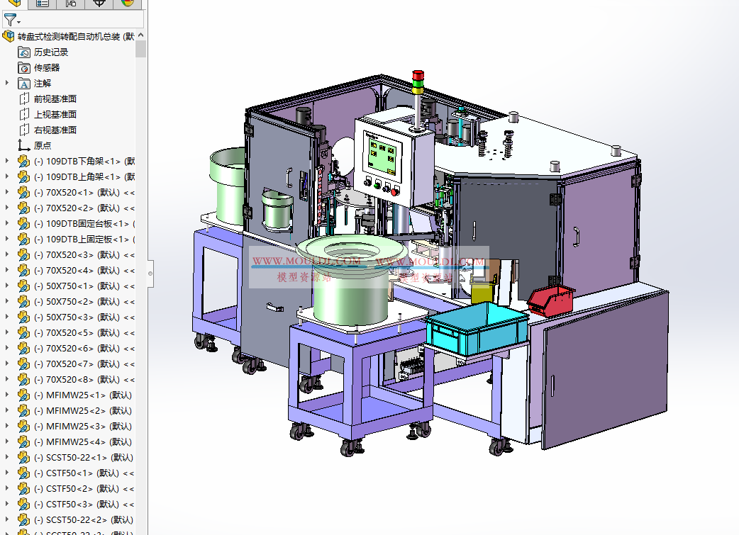 转盘式检测装配自动机3D模型, 多工位组装+视觉检测一体设备 CAD图纸下载 3D模型下载 - MOULDL模型库