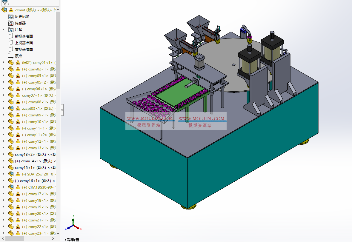 锁盖自动装配铆压机3D模型, 外壳盖板自动铆合设备 CAD图纸下载（含多工位+压力监控） 3D模型下载 - MOULDL模型库