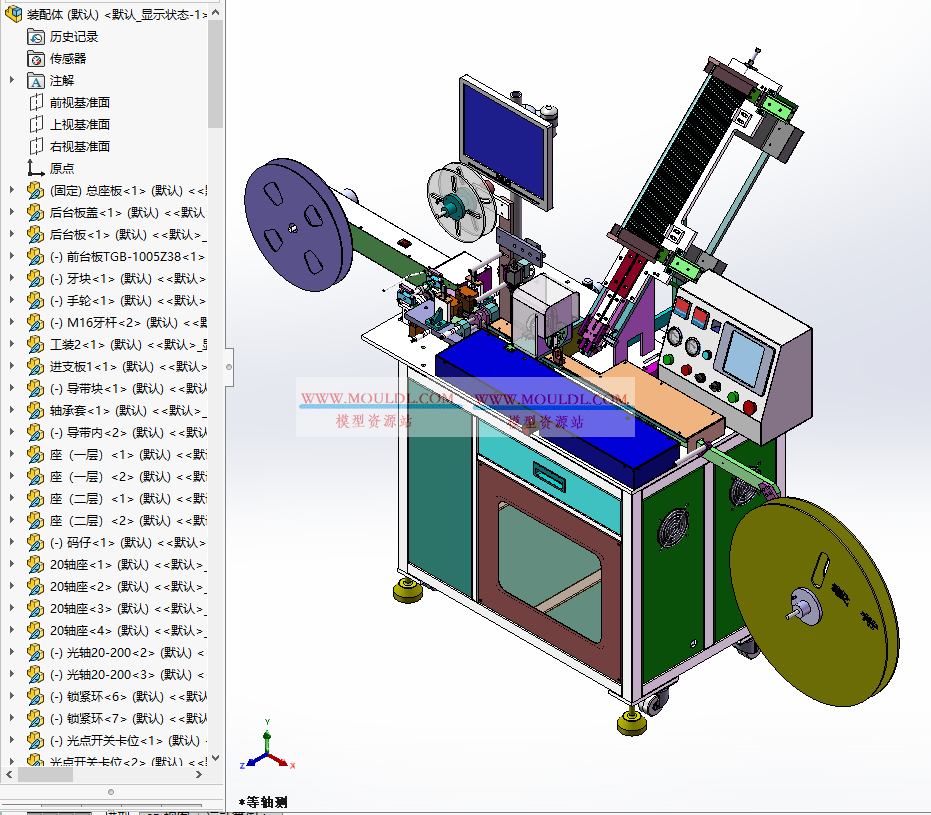 半导体全自动编带机3D模型, IC自动编带封装设备 CAD图纸下载 3D模型下载 - MOULDL模型库