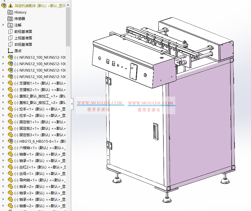 SMT筛选机3D模型, 编带元件自动光学筛选设备 CAD图纸下载（含AOI+分拣） 3D模型下载 - MOULDL模型库
