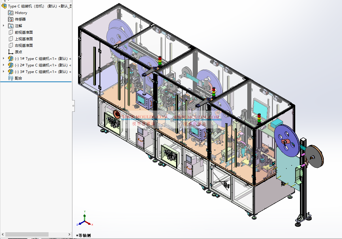 USB全自动化自动组装机设备3D模型, Type-C连接器全自动装配线 CAD图纸下载 3D模型下载 - MOULDL模型库