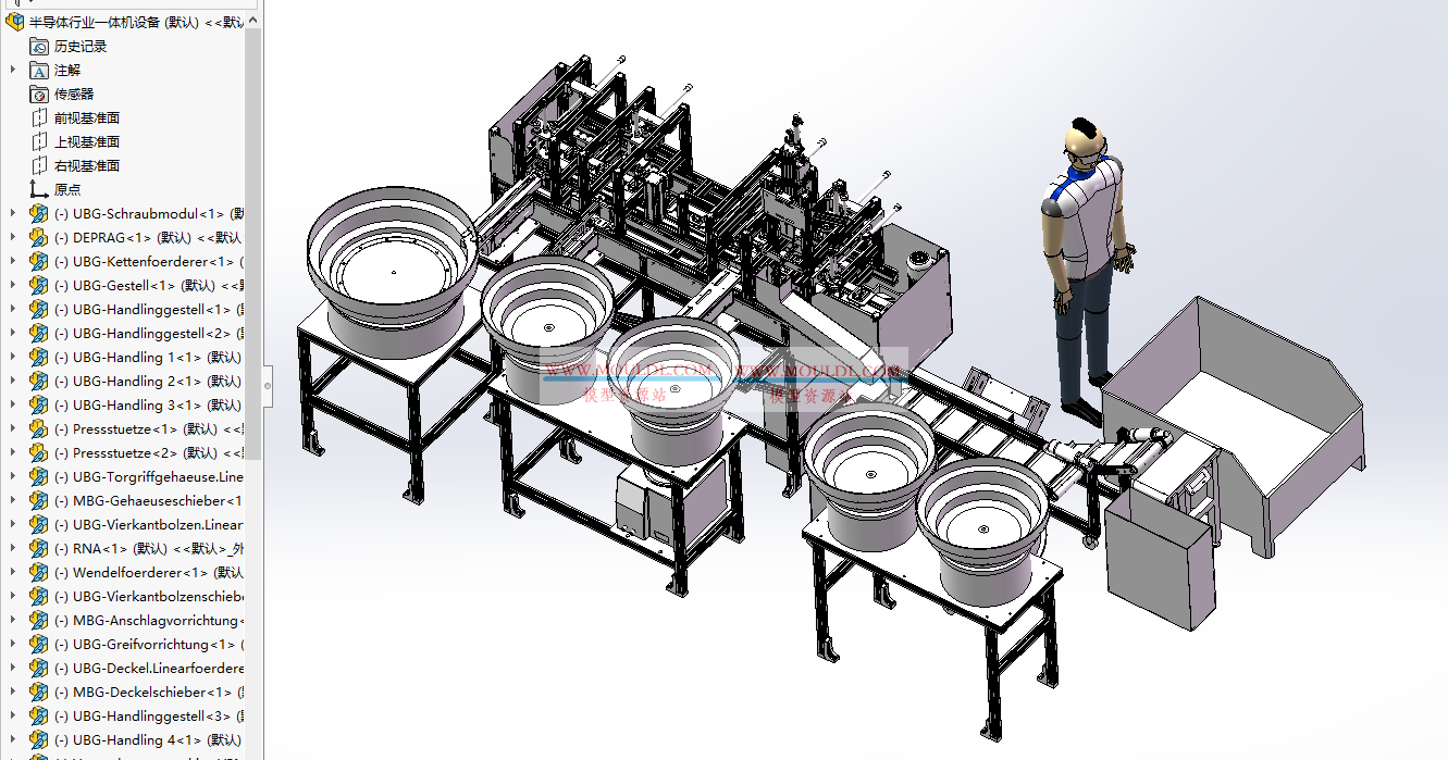 半导体行业一体机设备3D模型, SiP/传感器自动组装平台 CAD图纸下载 3D模型下载 - MOULDL模型库