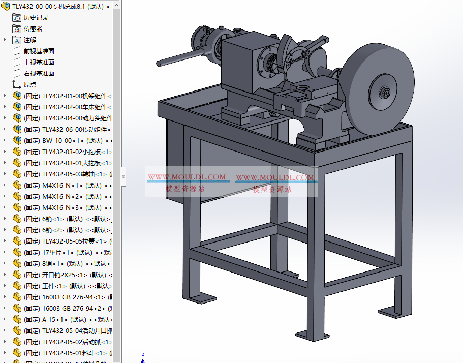 TLY432-00-00专机总成3D模型, 非标电机自动组装设备 CAD图纸下载 3D模型下载 - MOULDL模型库