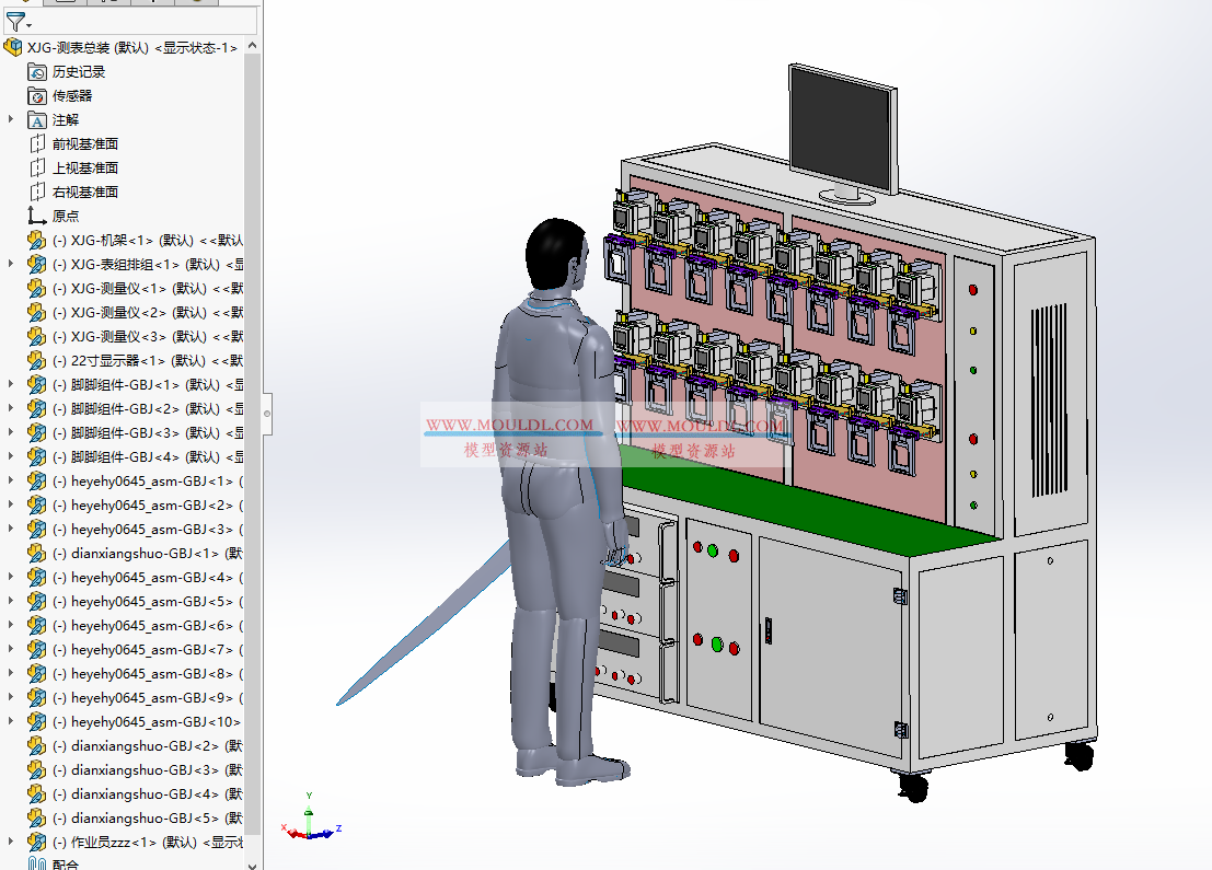 测表自动组装机3D模型, 压力表全自动装配设备 CAD图纸下载 3D模型下载 - MOULDL模型库