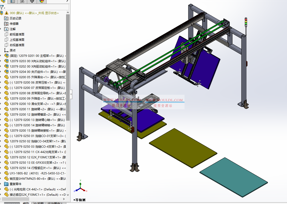 大尺寸显示器立直机3D模型, 电视屏自动翻转立起设备 CAD图纸下载 3D模型下载 - MOULDL模型库