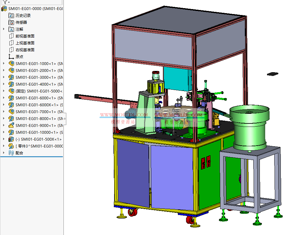 弹簧片自动组装机3D模型, 微型弹片高精度装配设备 CAD图纸下载 3D模型下载 - MOULDL模型库