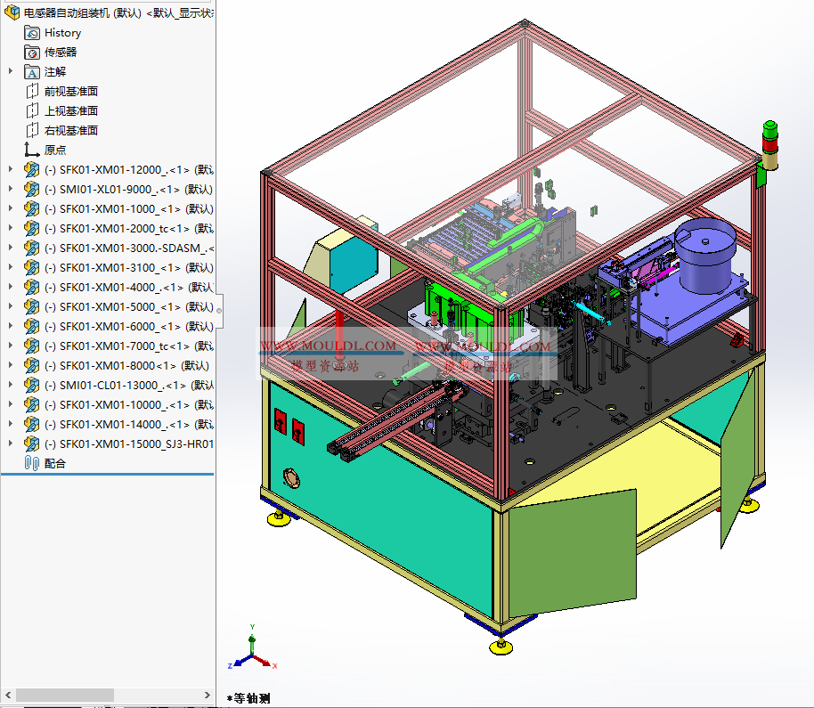 电感器自动组装机3D模型, 功率电感全自动装配设备 CAD图纸下载 3D模型下载 - MOULDL模型库