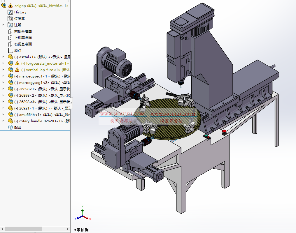 多工位圆盘铣床3D模型, 转盘式自动铣削专机 CAD图纸下载 3D模型下载 - MOULDL模型库