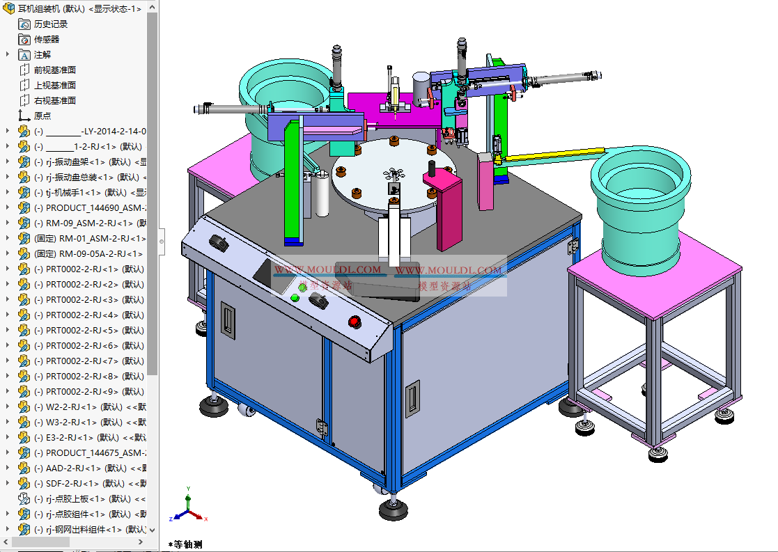 耳机组装机3D模型, TWS真无线耳机全自动装配设备 CAD图纸下载 3D模型下载 - MOULDL模型库