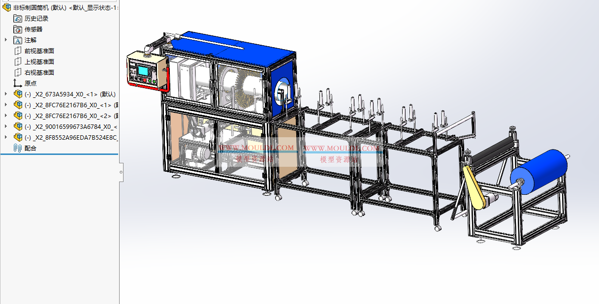 非标定制圆筒机3D模型, 圆筒卷圆成型焊接一体设备 CAD图纸下载 3D模型下载 - MOULDL模型库