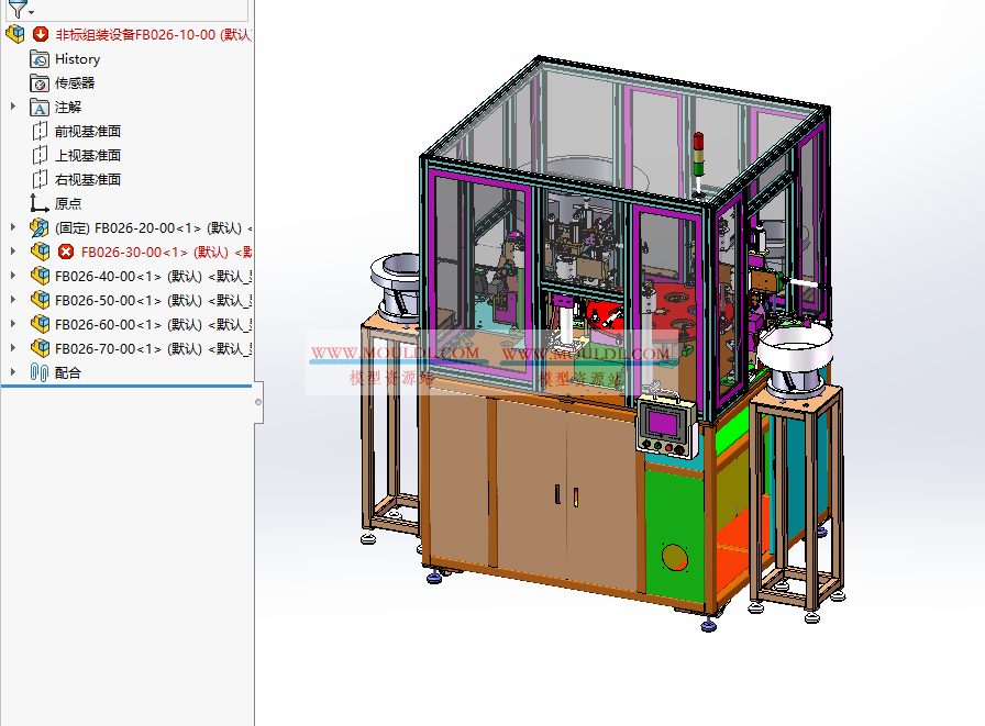 非标组装设备机械手振动盘转盘结构3D模型, 自动装配线核心模块 CAD图纸下载 3D模型下载 - MOULDL模型库