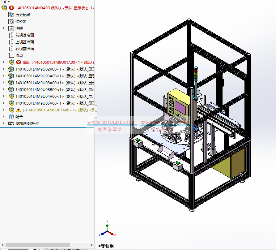 分割器多工位自动检测组装机3D模型, 凸轮分割转盘装配检测一体机 CAD图纸下载 3D模型下载 - MOULDL模型库