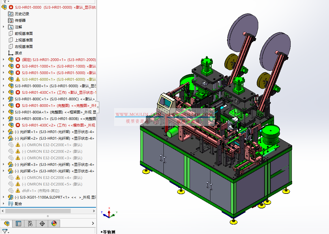 继电器组装机3D模型, 电磁继电器全自动装配设备 CAD图纸下载 3D模型下载 - MOULDL模型库