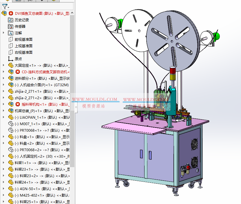 连接器连接口装配机3D模型, Type-C/HDMI/RJ45全自动组装设备 CAD图纸下载 3D模型预览图 - MOULDL模型库