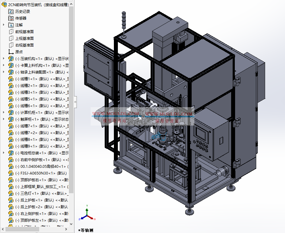 两CN前转向节压装机3D模型, 轮毂轴承自动压装设备 CAD图纸下载 3D模型预览图 - MOULDL模型库