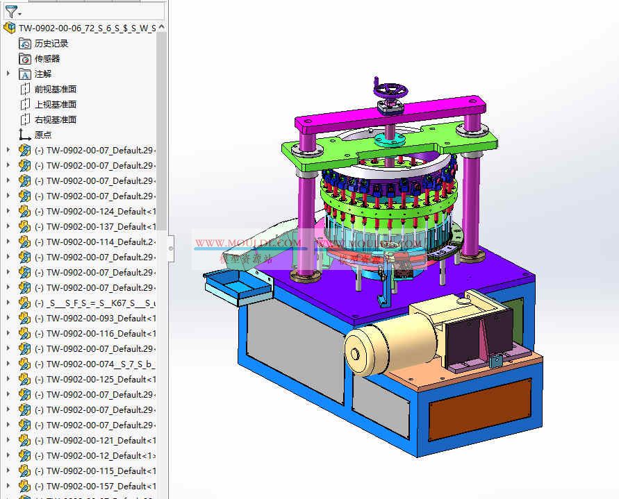 瓶盖凸轮组装机3D模型, 翻盖/泵头自动装配设备 CAD图纸下载 3D模型预览图 - MOULDL模型库